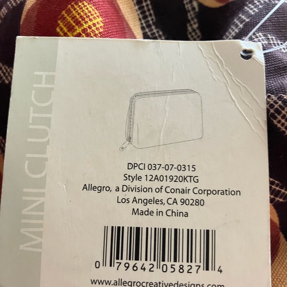 Contents Mini Clutch Multi Colored Print Bag NWT - Picture 5 of 5